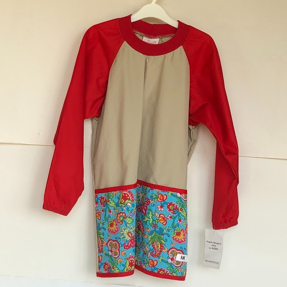 NWT Kid Long Sleeve Craft Smock Apron w/3 Pockets Made in Quebec by Creation MK - Picture 4 of 10